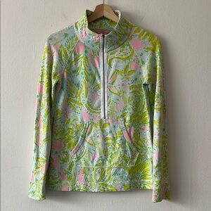 Lilly Pulitzer Skipper Half Zip Popover in Coconut Jungle‎ size XS